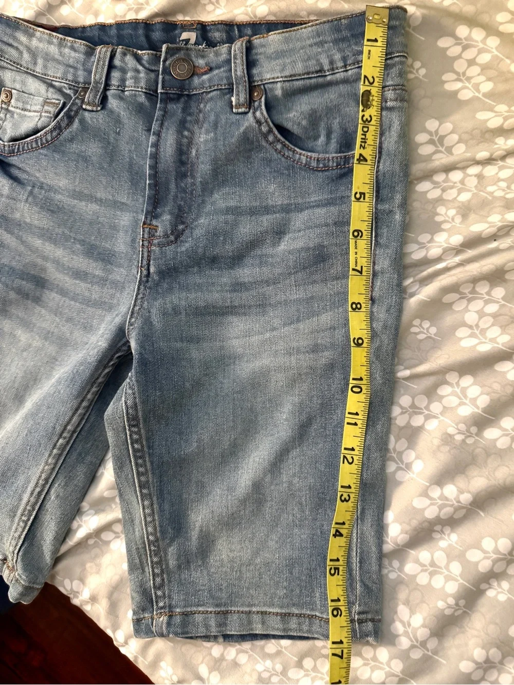 7 For All Mankind Light Blue Denim Jean Shorts